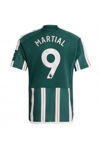 Manchester United Anthony Martial #9 Jalkapallovaatteet Vieraspaita 2023-24 Lyhythihainen